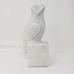 Single Vintage MCM White Marble Owl Bookend